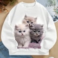 thumbnail image 3 of FINALGANG Girls Casual Sweatshirt Kids Cute Cat Print Comfortable Pullover Long Sleeve Crewneck Loose Fit Top For Daily Wear Casual Outings Leisure Top, 3 of 3