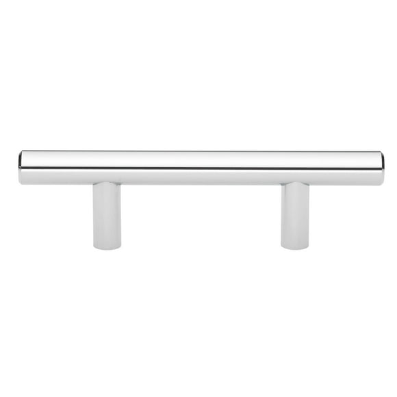GlideRite Hardware 5007-64-PC-1 2.5 inch CC 5 inch Long Solid Bar Handle Pulls 1 Pack, 2.5", Polished Chrome Finish