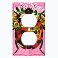 thumbnail image 2 of Metal Light Switch Plate Cover Unique Floral Lady Bug Pink BUT015, 2 of 13
