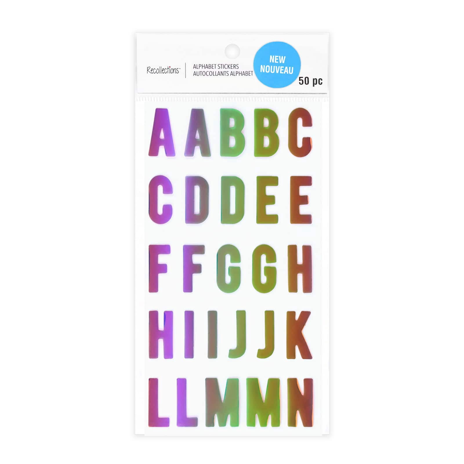 Recollections Iridescent Alphabet Stickers, 12 Pack