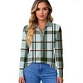 thumbnail image 5 of Women's Polo Shirt Long Sleeve Tops Collared Button Down Golf Tee Casual Spring Summer Work T Shirts Cyan L, 5 of 5