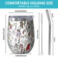 thumbnail image 5 of 12oz Stemless Wine Tumblers Multicolor Christmas Pattern Vacuum Insulated Stainless Steel Travel Tumbler Cups Mug with Lid and Straw for Champaign,Cocktail,Beer with Cleaning Brush, 5 of 5