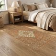 thumbnail image 2 of ODIKA 5'x7' Ultra-Soft Area Rug, Orange Vintage Floral Medallion Symmetrical Diamond Centerpiece Design Washable, Bare feet friendly, Silk-Touch for Bedroom Home office, 2 of 7