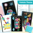 thumbnail image 3 of pigipigi Art Craft Activity for Kids: Fun Foil Traffic, No Mess Creative Travel Supply Set, Idea Birthday Christmas Valentine Gift for Girl Boy Children 3 4 5 6 7 8 9 Year Old, 3 of 7