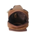 thumbnail image 3 of Pure Leather Sling Bag for Men Light Brown Tan Crossbody Messenger Bag, 3 of 7