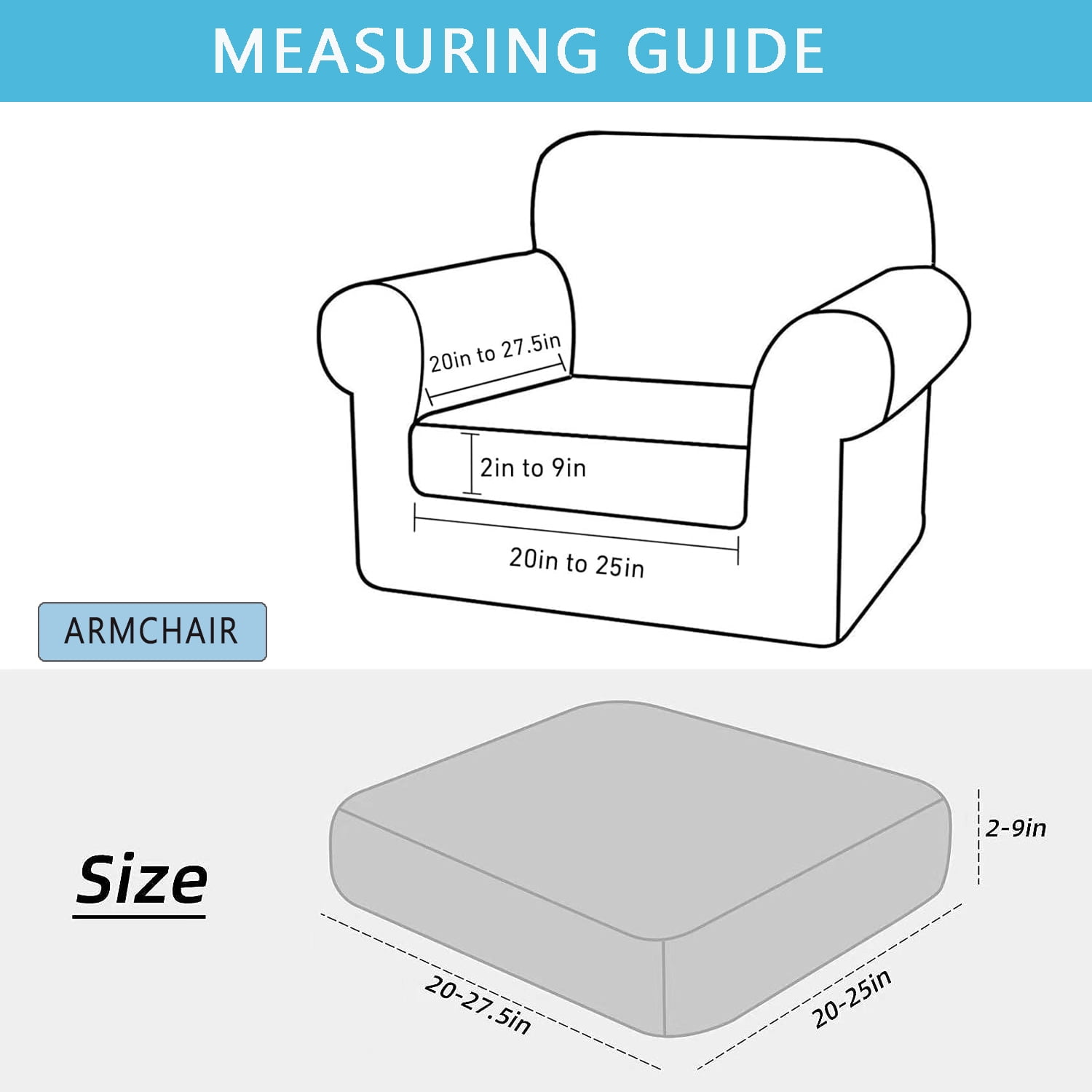 TOPCHANCES 8 Pack Patio Stretch Sofa Cushion Covers, Waterproof Outdoor Furniture Cushion Slipcovers Replacement Chair Seat Protector Covers