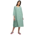 thumbnail image 2 of Moomaya Cotton Sleepwear For Ladies Printed Round Neck Button Placket Nightdress, 2 of 6
