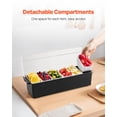 thumbnail image 4 of Servidor de condimentos refrigerado VEVOR de 6 compartimentos enfriado con hielo y tapa, 4 of 9