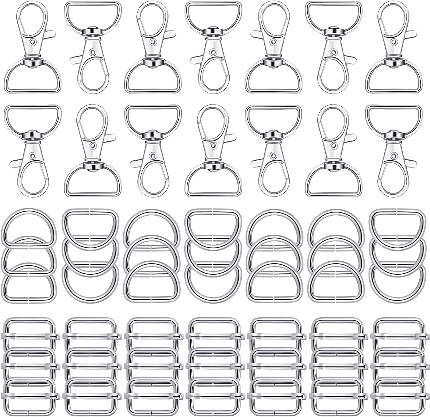 56 Pieces D Rings for Purse Bag Hardware Purse Hardware for Bag Making