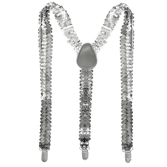 Grblisyd Sequin Suspenders Sparkly Suspender Costume Accessories for Men and Women