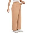 thumbnail image 4 of Asklazy Wide Leg Pants for Women Lightweiht Elastic Waisted Palazzo Trousers,US Size,Flesh Pink,M, 4 of 18