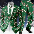 thumbnail image 2 of Funny Christmas Suits for Men 2 Piece One Button Xmas Color Block Jacket Blazer And Pant Set Slim Fit Winter Party Funny Men's Suits, 2 of 6