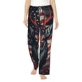 thumbnail image 2 of Lsque Modern USA Deer Head Print Women's Pajama Pants, Lounge Pant - Comfortable Home Wear,Elastic Waistband, Stylish Design-Medium, 2 of 9