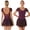 Dark Purple, variant on Women's Short Sleeve Backless Skirted Leotards Ballet Dance Dress Gymnastics Bodysuits Dancewear Dark Purple XXL