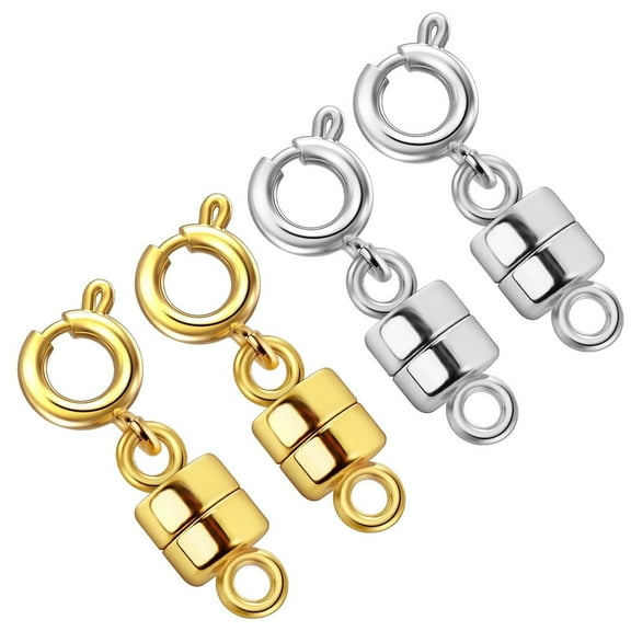 4PACK Necklace Clasps and Closures 18K Gold and Silver Plated Bracelet Converter Clasp