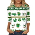 thumbnail image 2 of Mceream St Patrick's Day Shirts for Women Plus Size Crewneck 3/4 Sleeve Irish Clover Shirt Saint St Patty's Day 2026 Casual Tunic Tops Summer Shamrock T-Shirts plus size White XXXL, 2 of 5