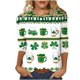 thumbnail image 2 of Xuyuer Women's Fashion St. Patrick's Day Printed 3/4 Sleeve Round Neck Blouse, Casual Holiday Top for Irish Themed Parties, Festival Outfits and Seasonal Celebration, 2 of 5
