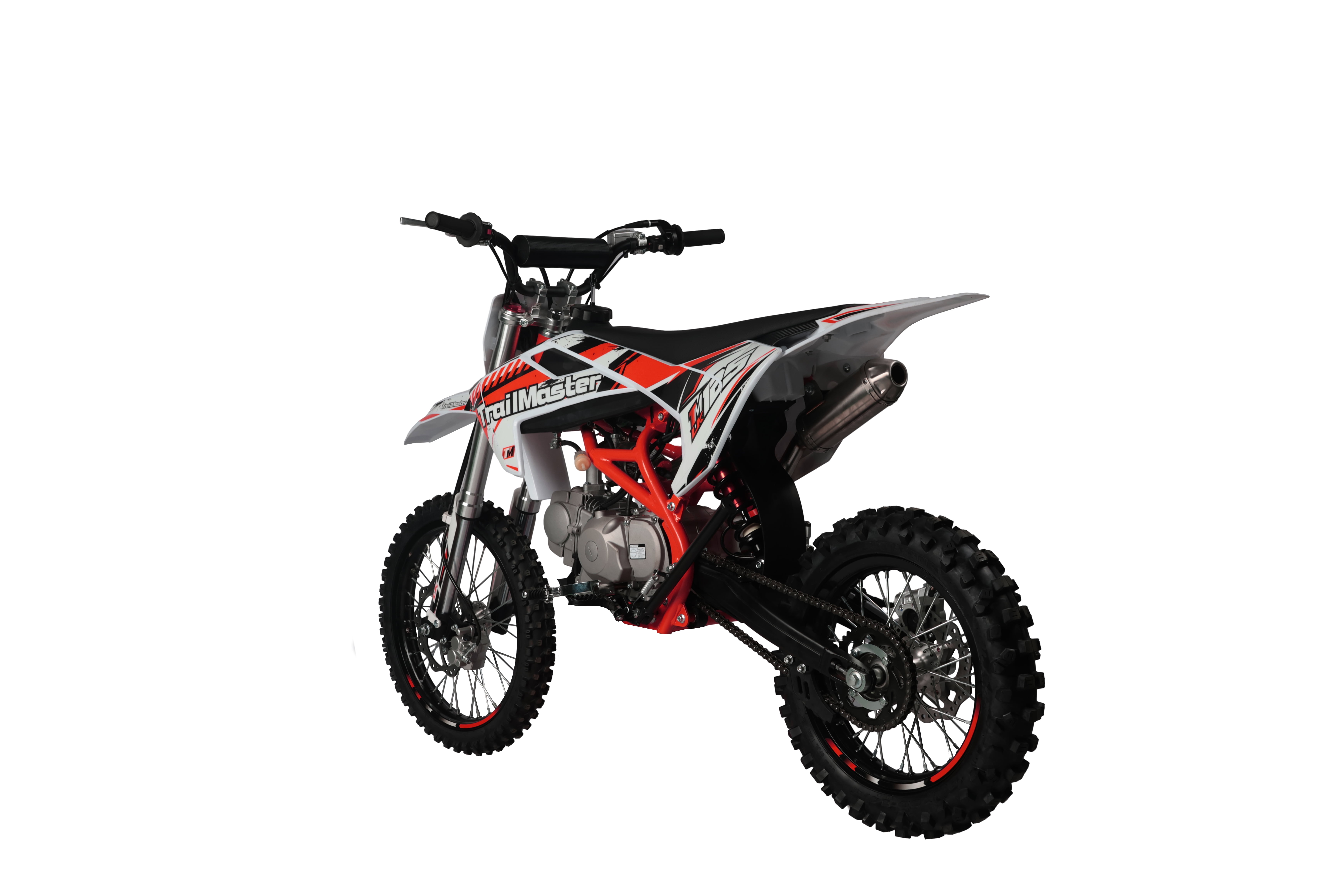 TrailMaster LK125 123cc Dirt Bike, Max Speed 45 mph, Ages 16+, 32.9" Seat Height, 17"/14" Tires, Electric & Kick Start, Inverted Forks (Red)