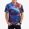 thumbnail image 1 of Fotbe Starry Sky Turtle Camiseta Polo de Golf para Hombre con Estampado – Camisa Deportiva Transpirable con Cuello Abotonado-Large, 1 of 6