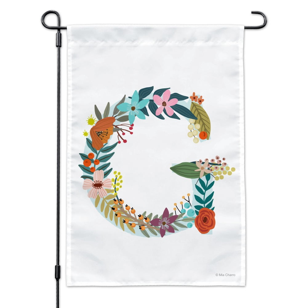 Letter G Floral Monogram Initial Garden Yard Flag - Walmart.com