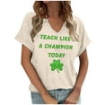 thumbnail image 3 of Levmjia Womens Tops St Patricks Day Printed T Shirt V Neck Short Sleeve Loose Fit Casual Comfortable Soft Breathable Graphic Tee Daily Wear, 3 of 4
