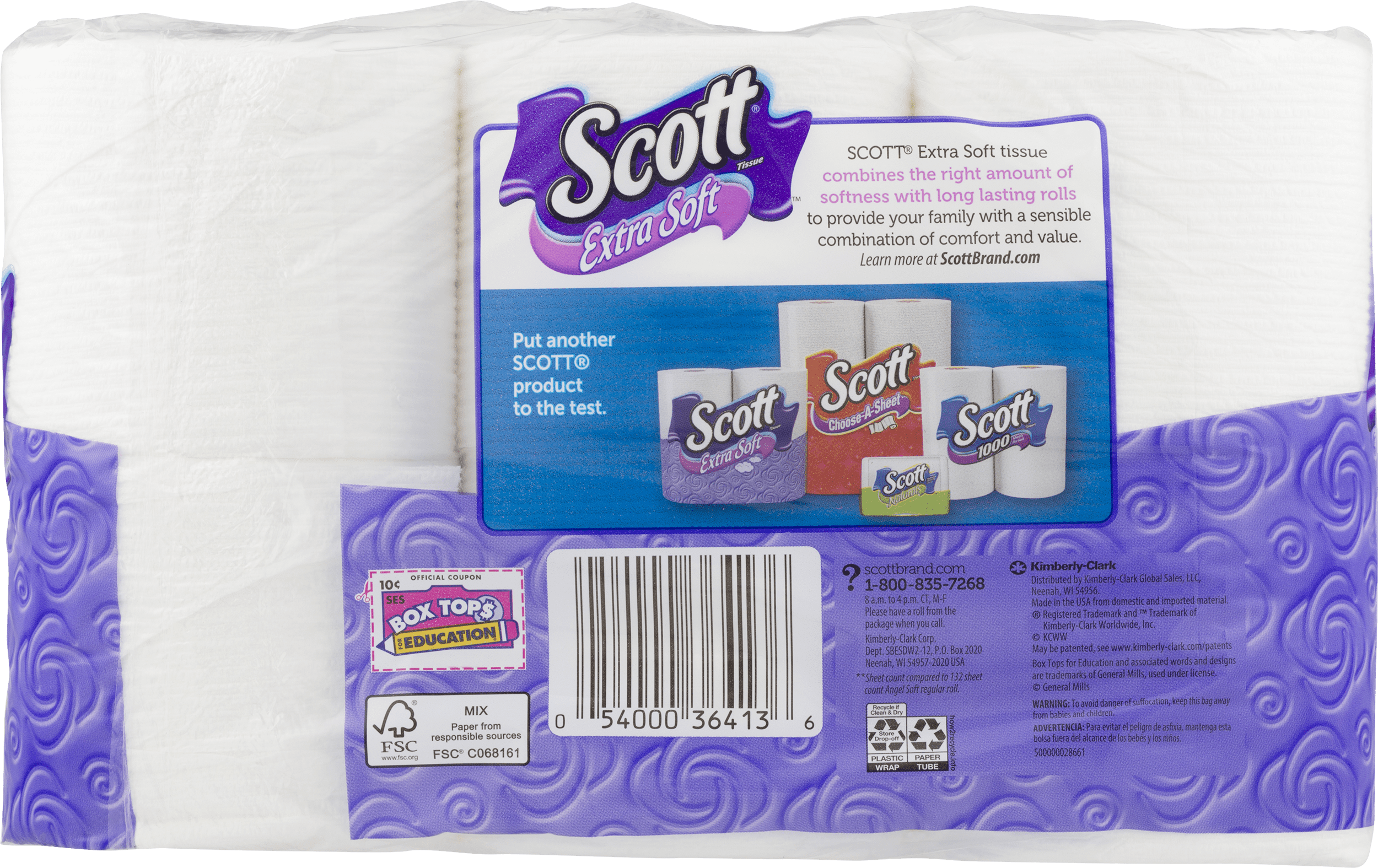 Scott Extra Soft Toilet Paper, Bath Tissue, 264 Sheets, 12 Double Rolls