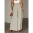 thumbnail image 3 of SOMER Pants for Women Flowy Dressy Casual Elastic High Waist Wide Leg Palazzo Pants with Pocket Beige, 3 of 7