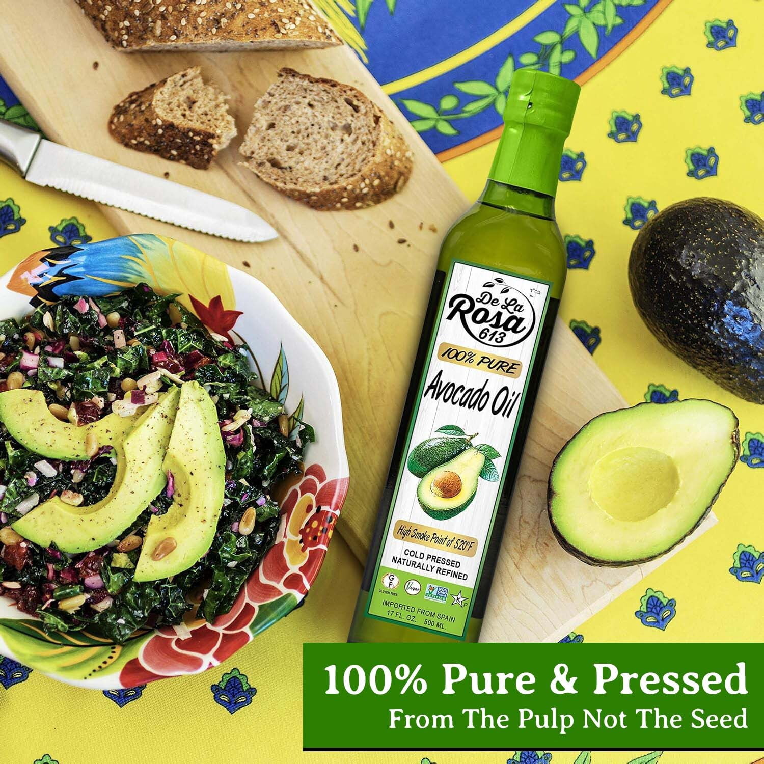 De La Rosa 613 100% Pure Avocado Oil, Kosher for Passover, Vegan, Non-GMO, | 17 oz(Pack of 2)