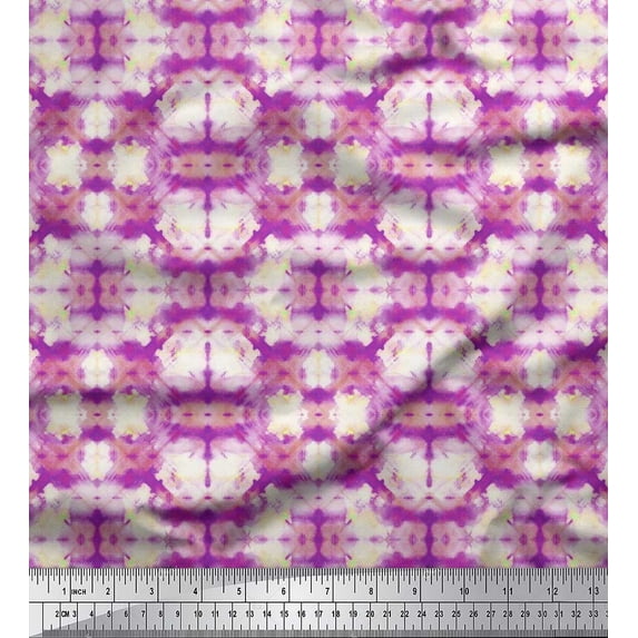 Soimoi Cotton Jersey Fabric Geometric Tie-Dye Print Fabric by the Yard 58 Inch Wide