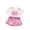 Pink, variant on REDARER Girls Casual Wear Set, Grape Print Tee & Gingham Shorts, Soft Breathable 2-Piece Summer Outfit,2-3 Years