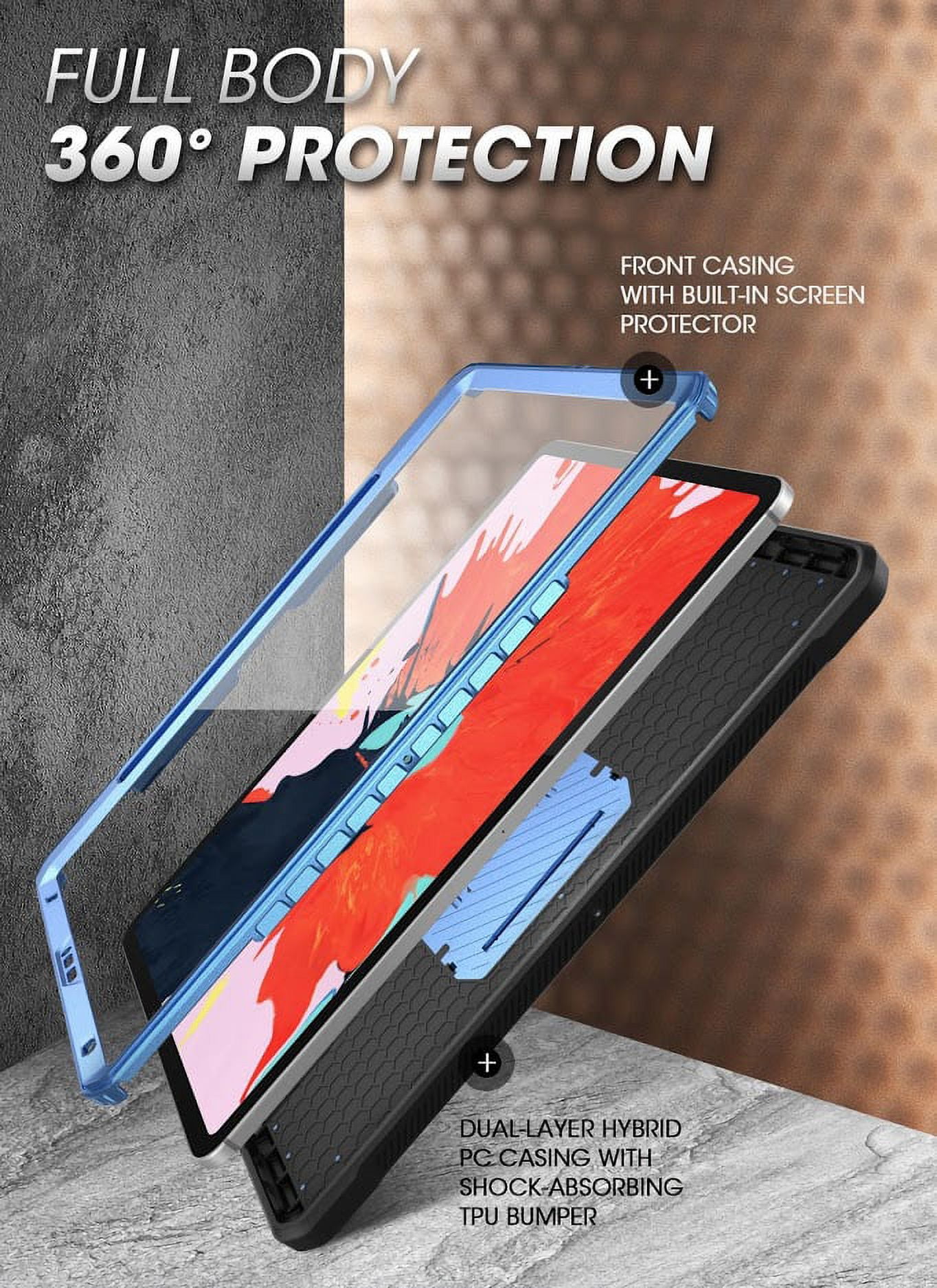 SUPCASE UB Pro Series Case for iPad Pro 11 2020, Support Apple Pencil Charging with Built-in Screen Protector Full-Body Rugged Kickstand Protective Case for iPad Pro 11 inch 2020 Release (Tilt)