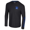 thumbnail image 2 of Men's Colosseum Black Duke Blue Devils Logo Lockup 3-Hit Active Blend Long Sleeve T-Shirt, 2 of 3