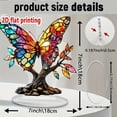 thumbnail image 3 of Fall Decorations For Home home decor Desktop Ornament Butterfly Owl & Happiness Tree 2D Flat Acrylic Decorative Scene Ornament With Base Desktop, 3 of 4