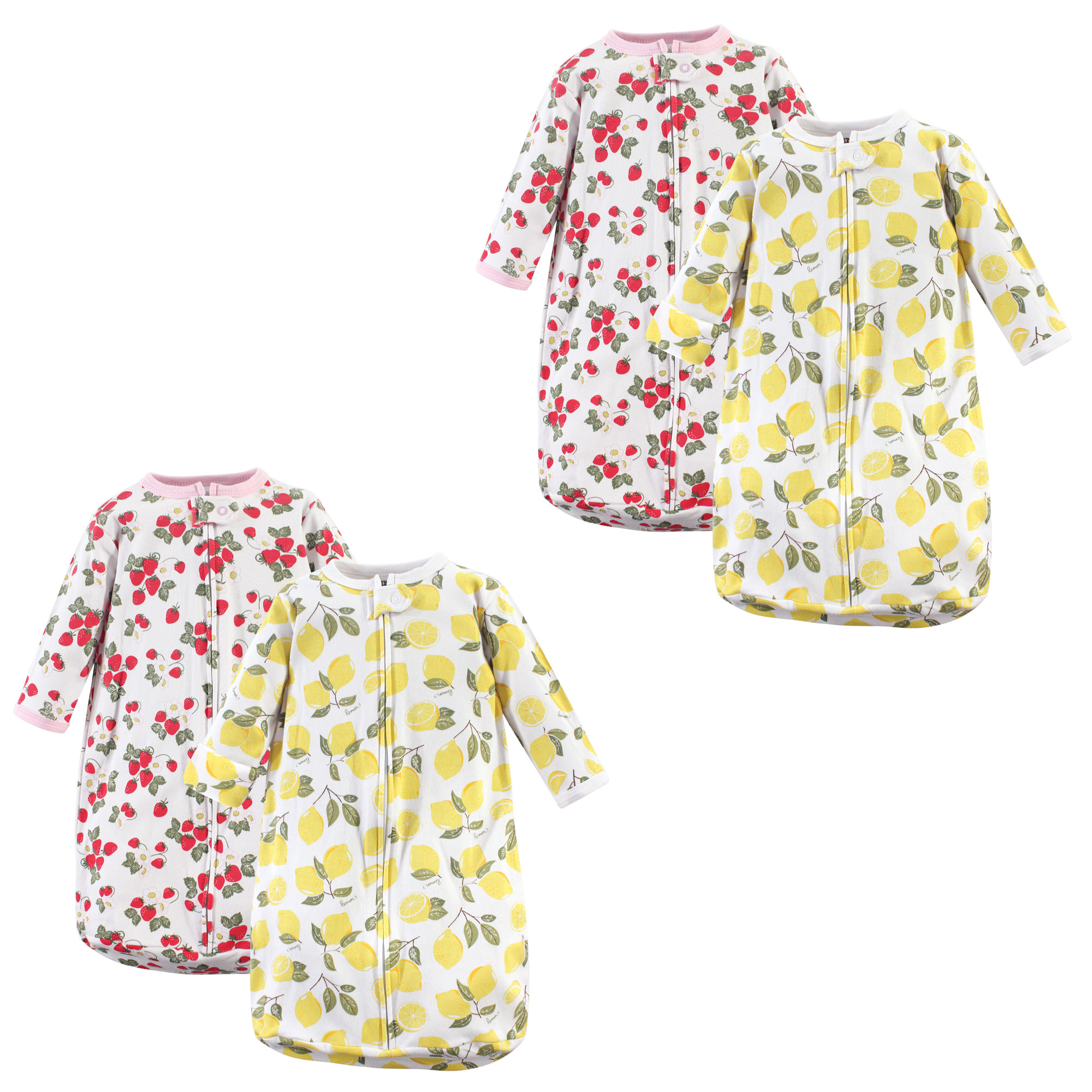 Hudson Baby Boy and Girl Long Sleeve Sleeping Bag, 4 Pack, Fruit