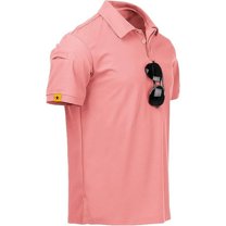SPEEDRUN Men's Polo Shirts Short Sleeve Button Golf Shirt Cassic Collar Apricot M