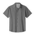 thumbnail image 5 of Lumtrix Men's Short Sleeve Dress Shirts Stretch Stain Shield Casual Button Down Shirts Solid Formal Shirt Light Gray 3XL, 5 of 5