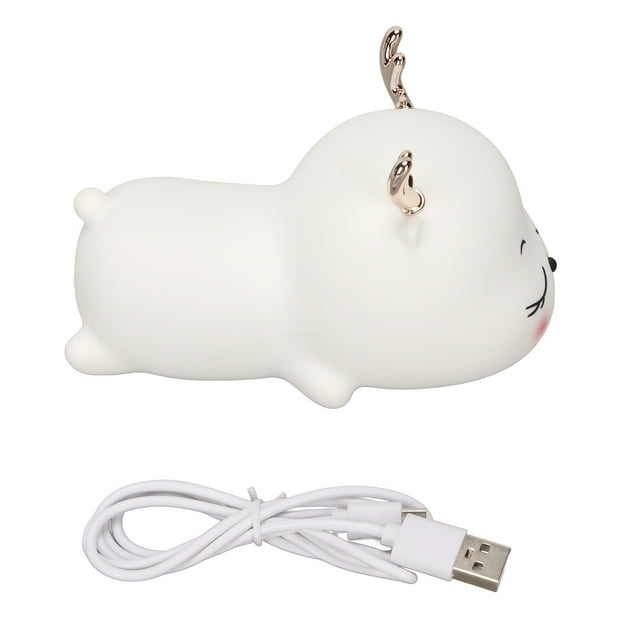 Lámpara de noche LED de reno recargable NikouMX con control táctil de silicona