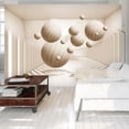 thumbnail image 1 of Tiptophomedecor 3D Illusion Wallpaper Wall Mural - Beige Balls, 1 of 4