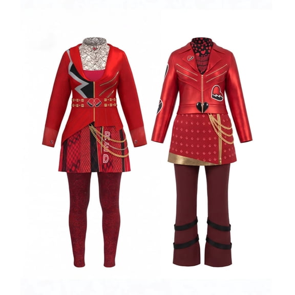 Red Princess Dress Halloween Cosplay, Rise of Red Halloween Costumes, Long Sleeve Red Outfit for Women, for Cosplay Party Masquerade, L