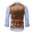 thumbnail image 4 of IROINNID Men's Sleeveless V-Neck Short Vest Stripes Loose Versatile Formal Vest, 4 of 9
