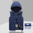 thumbnail image 1 of Chaqueta de plumón para hombre sin mangas desmontable con capucha invierno ligero color sólido-xinhan, 1 of 4