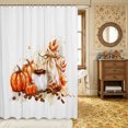 thumbnail image 2 of Erosebridal Pumpkin Coffee Shower Curtain 72Wx78L,Cozy Fall Bath Curtain,Orange White, 2 of 6