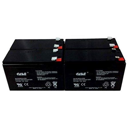 Solarguard Screen - 4 Pack Casil 12v 8ah for Siemens BC8001 Compact Control Securitron AQD3 Pyle PCMX240I Portable PA System Potter PFC-4410RC Patriot SolarGuard 155 OSCO SG Wishbone Arm Barrier Gate