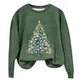 thumbnail image 2 of Aligament Christmas Shirts for Women, Green Long Sleeve Shirts for Women, Women's Christmas Tree Print Crew Neck Long Sleeve Sweatshirt, 2 of 4