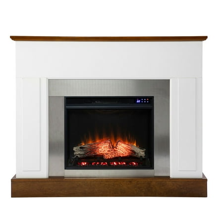 

SEI Furniture Eastrington Traditional Wood Electric Fireplace in White
