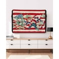 thumbnail image 5 of 4th of July Outdoor TV Cover 60 to 65 Inch Waterproof, Independence Day Star Botanical Red Striped Rustic 600D Oxford TV Covers with Zipper, Outside Flat TV Screen Protector 58"Wx37"Hx4.5"D, 5 of 7
