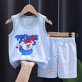 thumbnail image 2 of Toddler Boys Clothes Summer Outfit Sets Kids Cute Printed Round Neck Tank Shorts Sets For Kids, 2 of 3