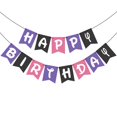 thumbnail image 1 of Guirnalda de Cumpleaños Woizoeiy Morado Rosa Negro DIY Fiesta, 1 of 7
