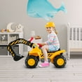 thumbnail image 5 of Costway Kids Toddler Ride On Excavator Digger Truck Scooter Seat Storage w/Sound&Helmet, 5 of 10