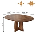 thumbnail image 4 of 59-Inch Extendable Round Dining Table for Dining Room, 4-6 People Farmhouse Oval Wood Expandable Kitchen Dinner Table with Heavy Cross Pedestal for Living Room, Apartment, Dark Brown Walnut, 4 of 7